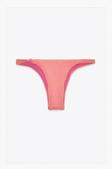 PRUHOVANÉ BIKINOVÉ KALHOTKY - Růžová od Zara
