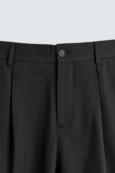 RELAXED FIT PLEATED TROUSERS - Black by Zara - Image 8