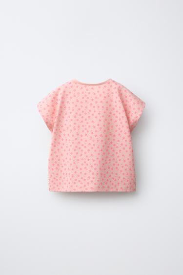 LACE PRINT T-SHIRT - Pink by Zara - Image 1