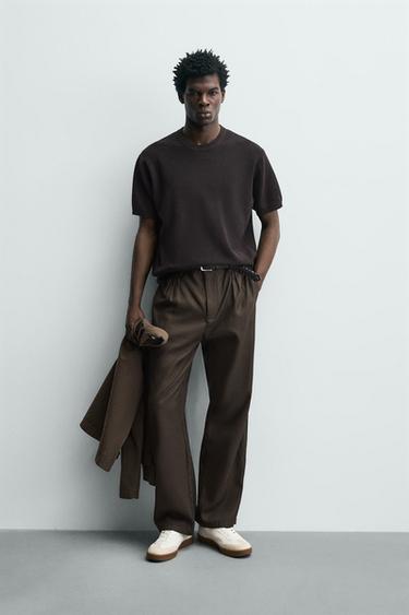 PURL KNIT T-SHIRT - Chocolate by Zara