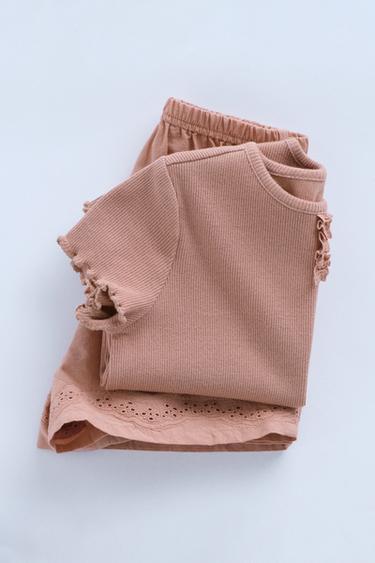 TIMELESZ - EMBROIDERED FLOWER PYJAMAS - Brown by Zara - Image 2