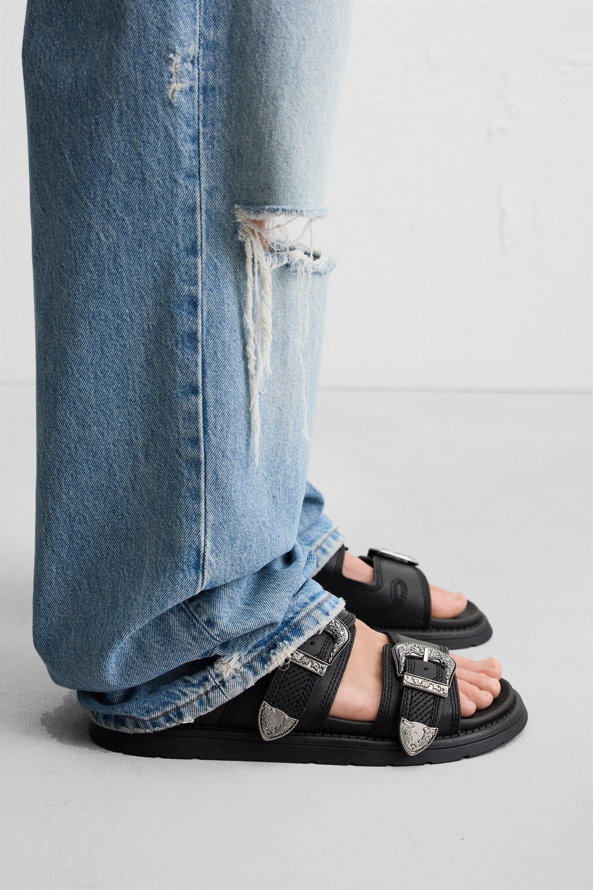 DOUBLE STRAP SANDALS - Black | ZARA United States