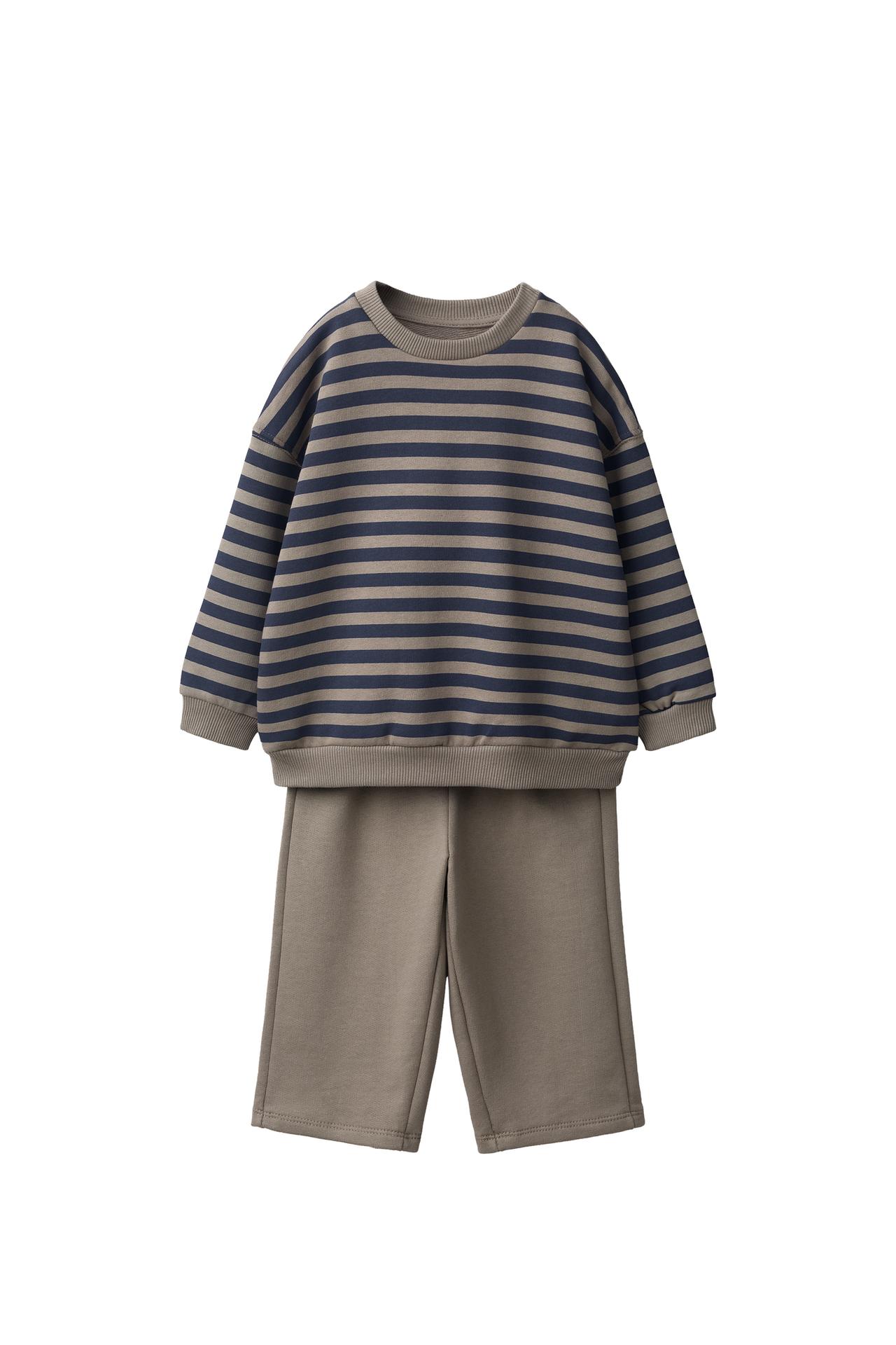 КОМПЛЕКТ ИЗ ТОЛСТОВКИ В ПОЛОСКУ И БРЮК WIDE LEG