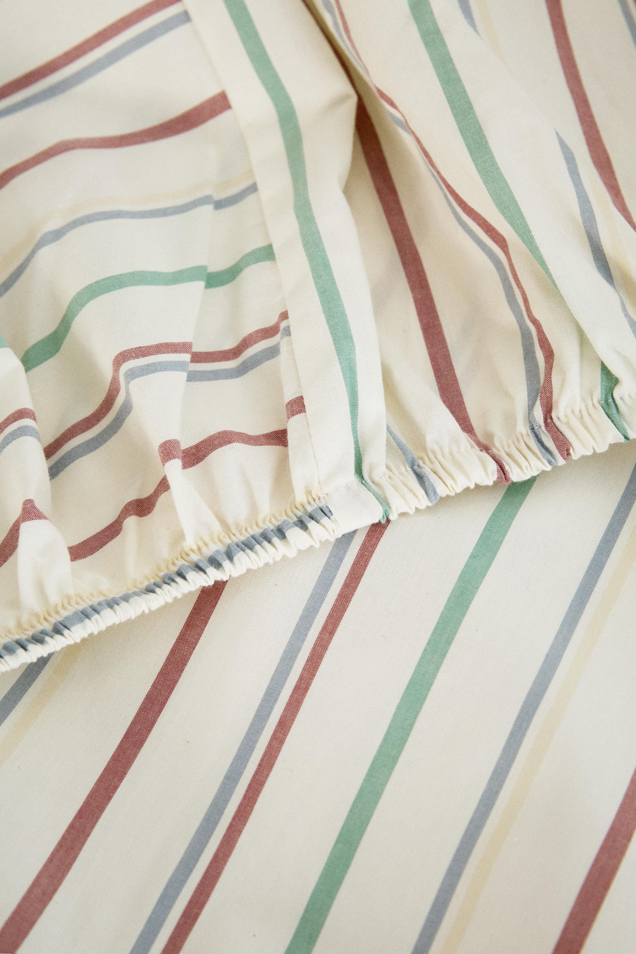 KIDS' MULTICOLOR STRIPED FITTED SHEET