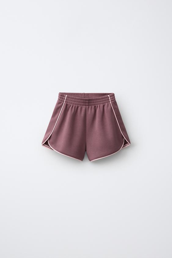 PIPED GYM BERMUDA SHORTS - Pale pink by Zara - Image 0