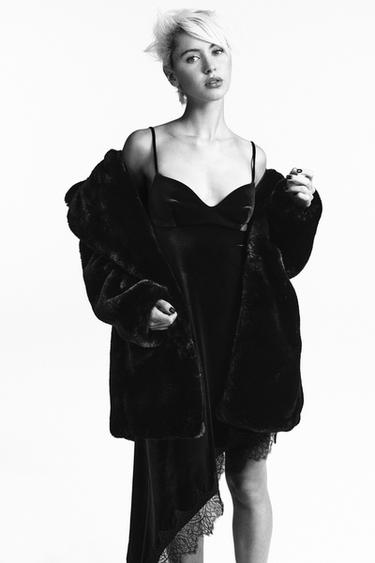 FAUX FUR COAT - Black by Zara