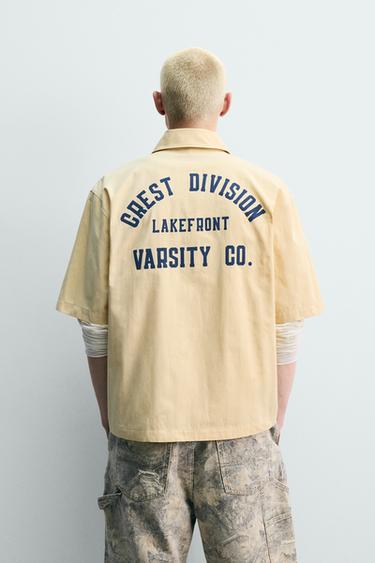 CHEMISE COUPE BOXY À INSCRIPTIONS IMPRIMÉES - Sable de Zara - Image 2