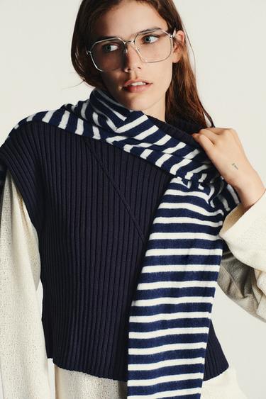 CHALECO PUNTO RIB - Marino de Zara
