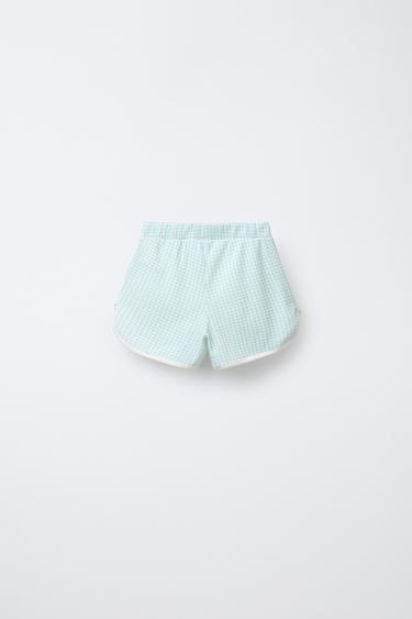 6-14 YEARS/ GINGHAM AND FLORAL T-SHIRT AND BERMUDA PYJAMAS - Ecru by Zara - Image 4