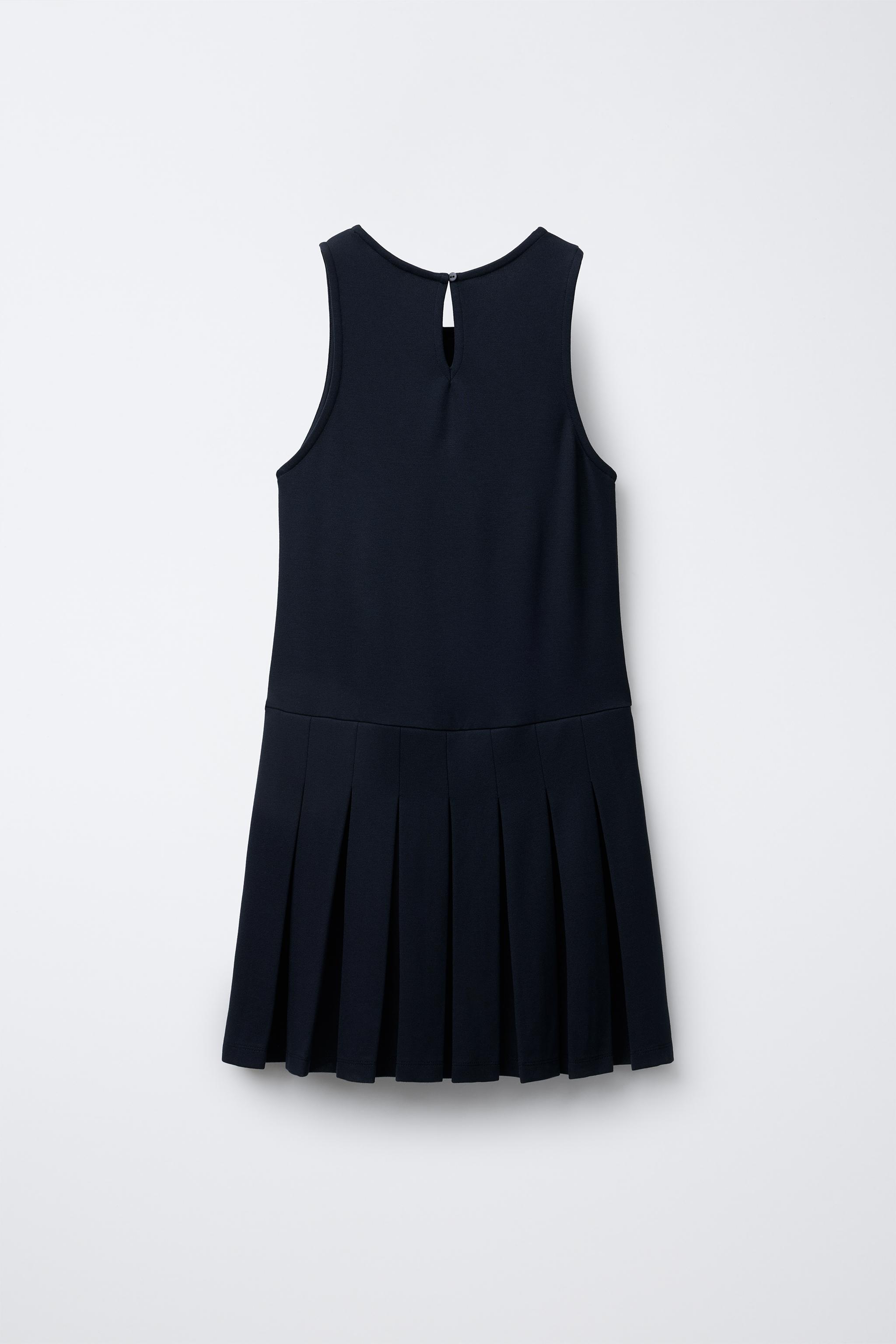 PLEATED PINAFORE DRESS - Navy blue | ZARA United States