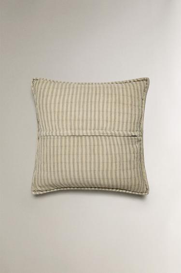 HOUSSE COUSSIN ENFANT ÉDREDON RAYURES FINES - Vert de Zara - Image 2