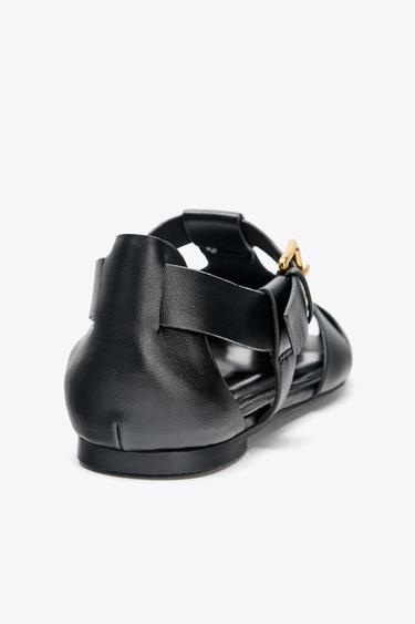 FLAT CAGE SANDALS - Black by Zara - Image 3