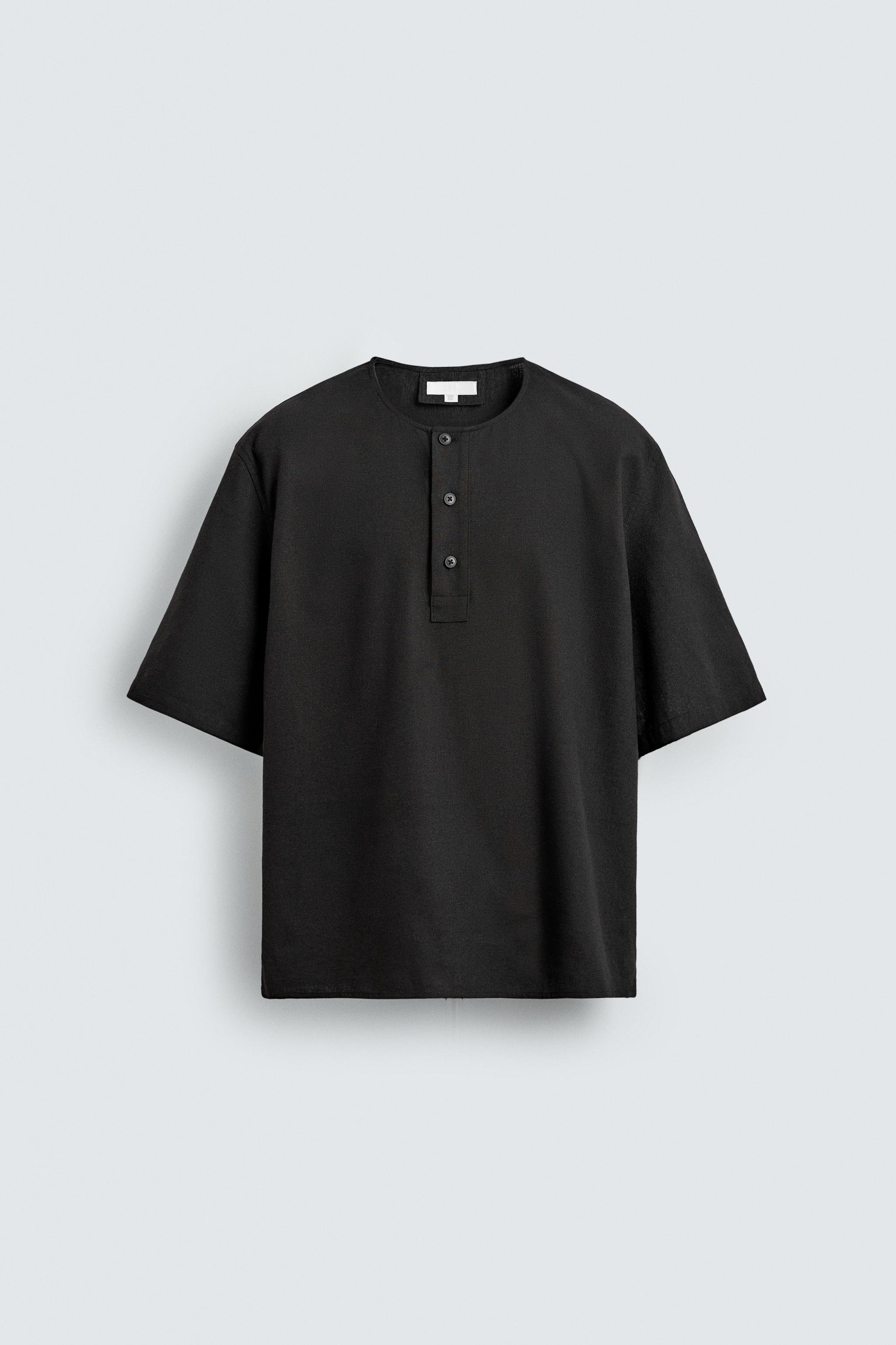 endlessmade poloシャツ LINEN BLEND POLO SHIRT - Khaki | ZARA Singapore