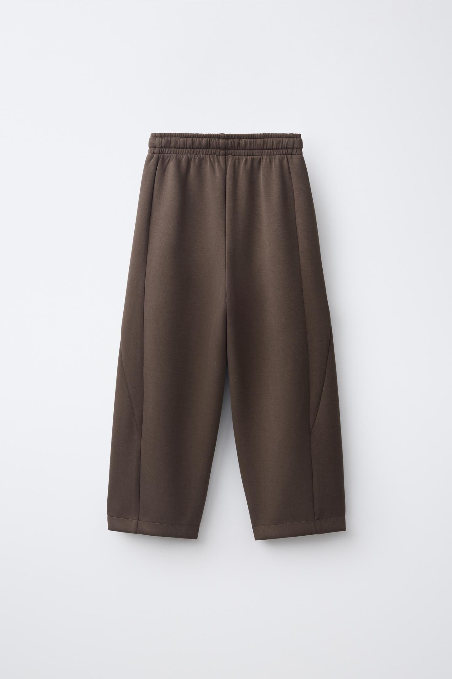 Детские брюки Zara Straight-Leg Sporty, цвет: Коричневый — фото 2