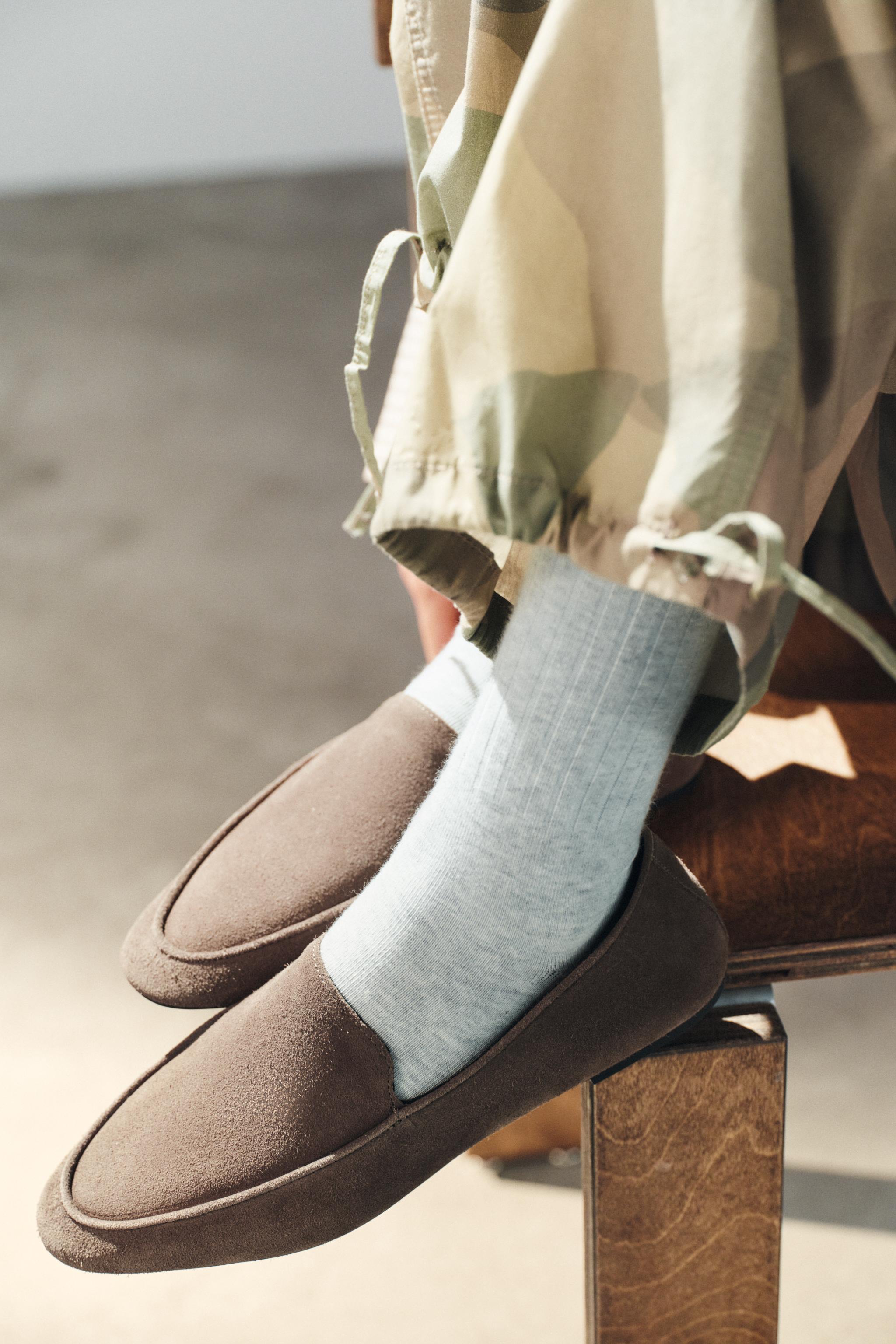 MOCASSINS SOFT EN CROÛTE DE CUIR