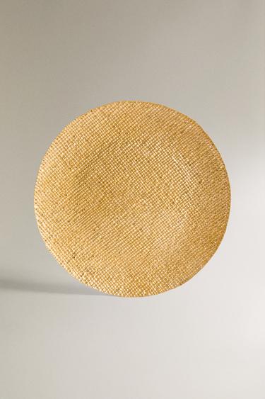 GOLDEN IRREGULAR GLASS SERVICE PLATE - Gold by Zara