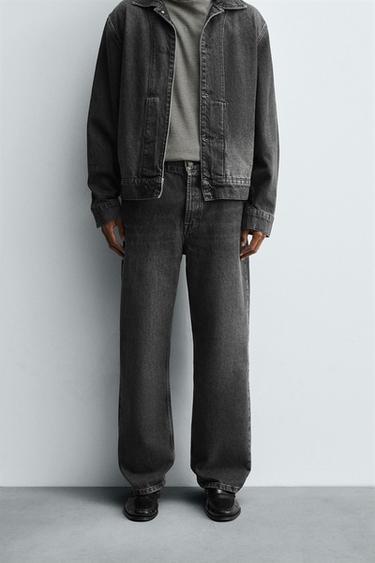 JEAN STRAIGHT FIT - Charbon de Zara