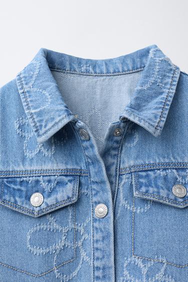 ROBE EN DENIM FLEURS - Bleu de Zara - Image 2