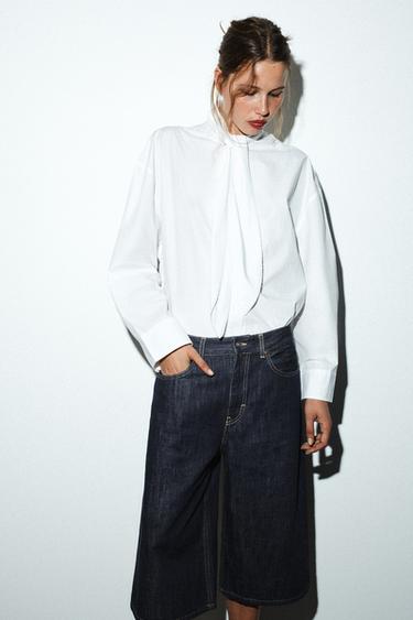 SHORT EN JEAN TRF TAILLE MI-HAUTE - Indigo foncé de Zara - Image 2