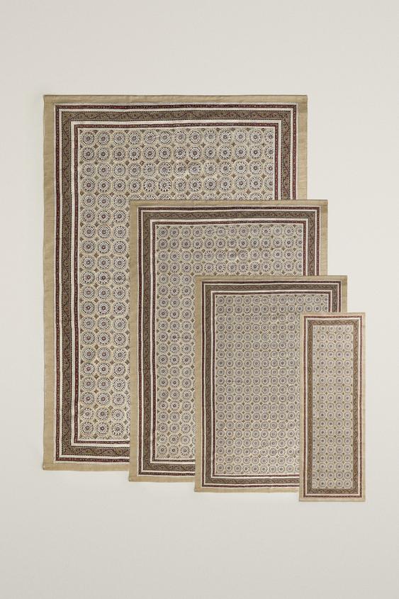 TEPPICH AUS BAUMWOLLE MIT BLOCKPRINT - Bunt von Zara - Bild 0
