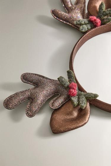 DIADÈME ENFANT RENNE NOËL - Marron de Zara - Image 2