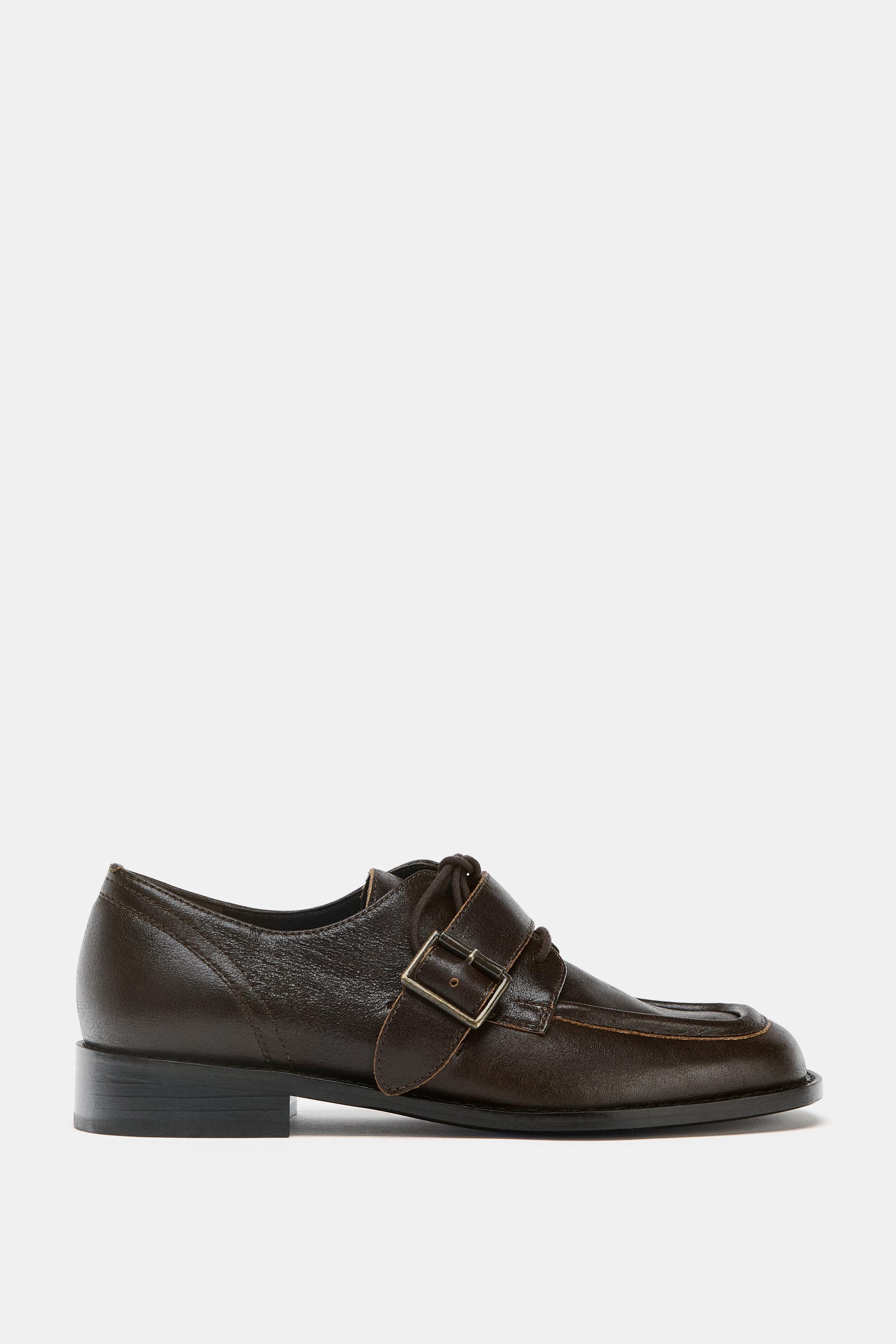 LEATHER BUCKLE LOAFERS