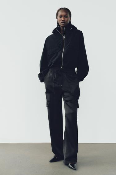 АТЛАСНЫЕ БРЮКИ КАРГО — ЧЕРНЫЙ от Zara — изображение 0