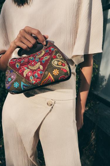 EMBROIDERED WOOD MINAUDIÈRE - Multicoloured by Zara