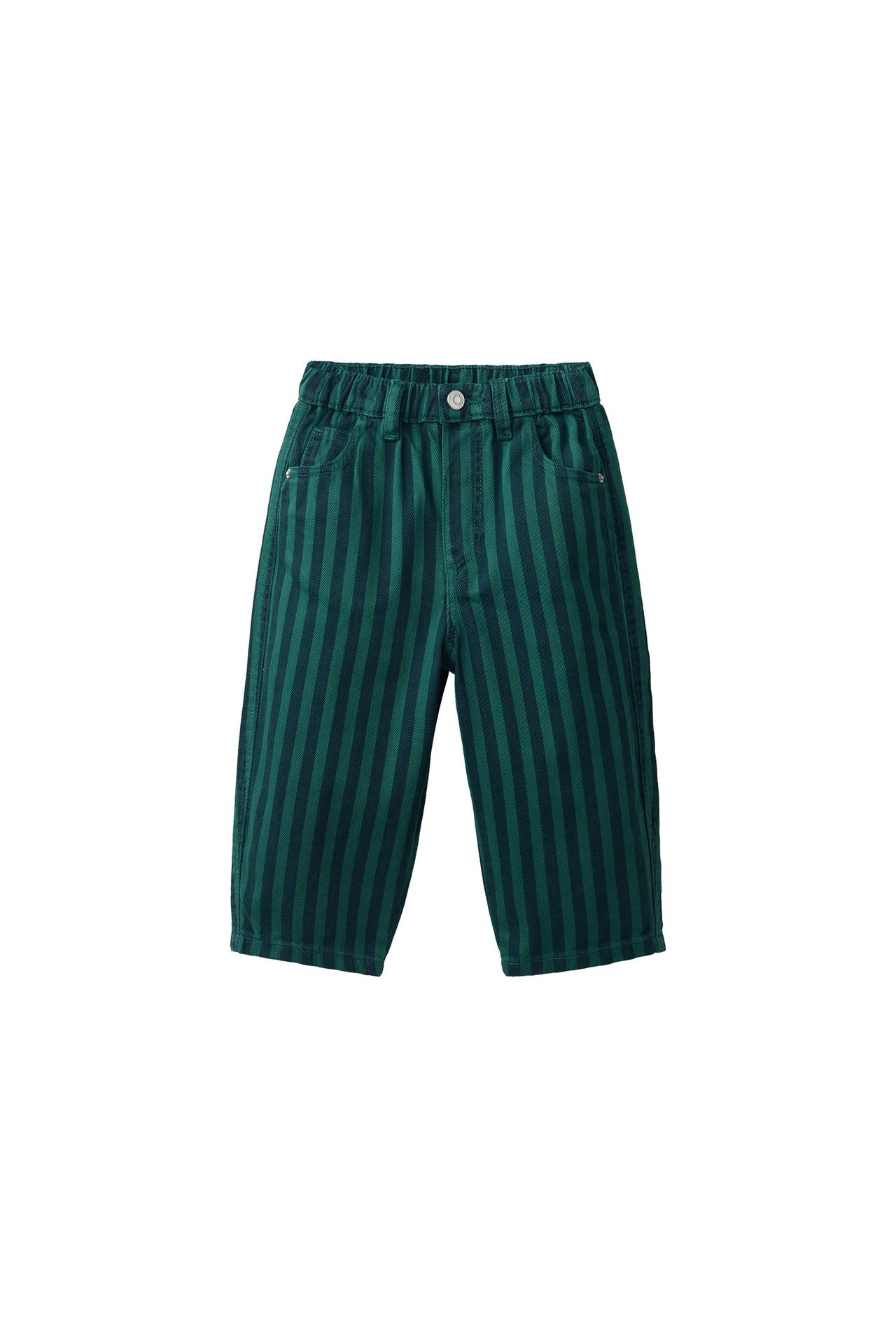 Брюки baggy из твила в полоску