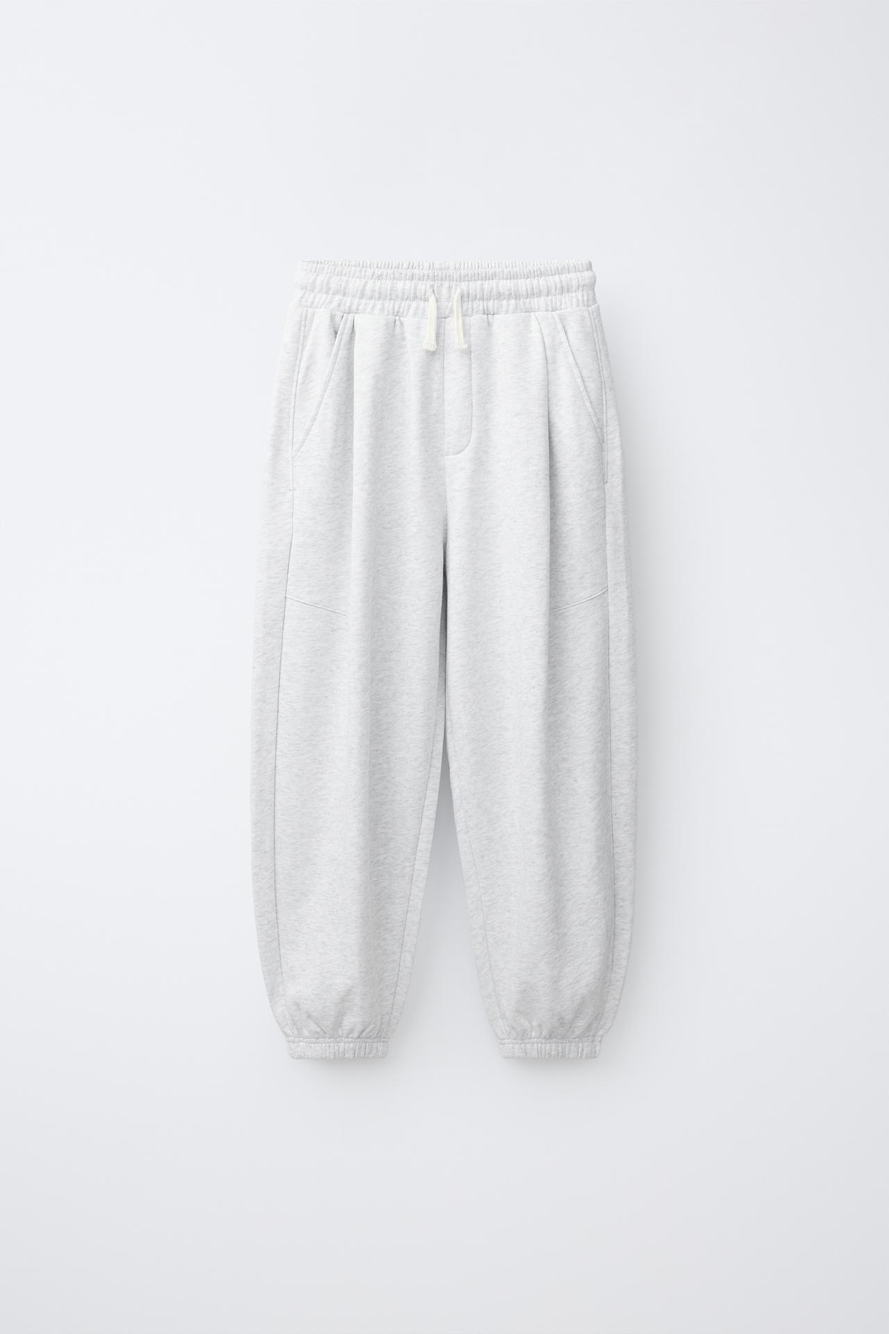 STRAIGHT PLUSH PANTS — Gray marl