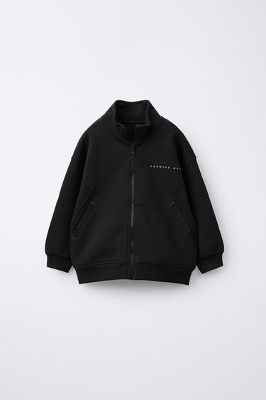 SWEAT INTERLOCK ZIPPÉ - Noir de Zara