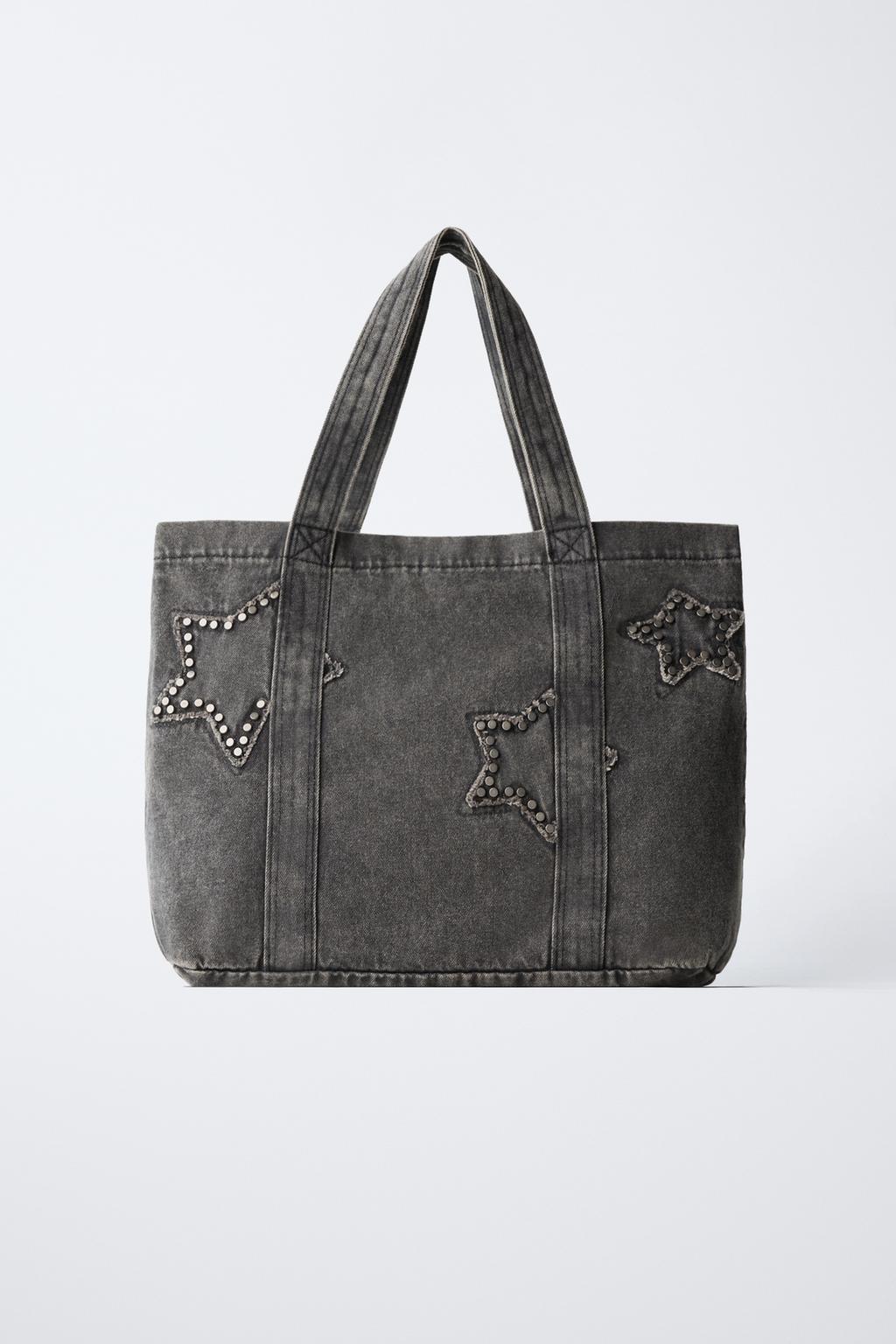 Zara Ulduzlu denim shopper