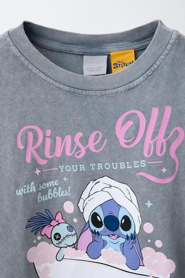 LILO & STITCH © DISNEY WASHED-EFFECT PRINT T-SHIRT - Anthracite grey by Zara - Image 2