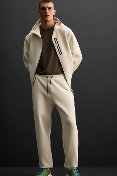 TECHNICAL JOGGERS WITH ZIPS - Ecru by Zara - Image 4