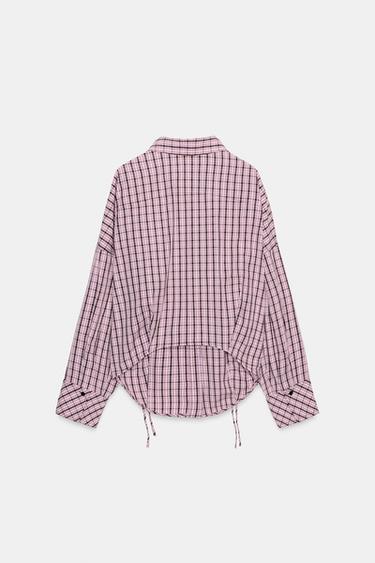 CHEMISE À CARREAUX MULTIPOSITIONS - Rose / Blanc de Zara - Image 8
