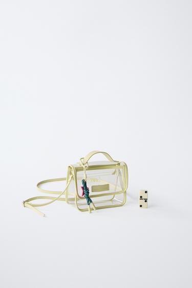 VINYL CROSSBODY BAG WITH CHARM - Clear by Zara - Image 4