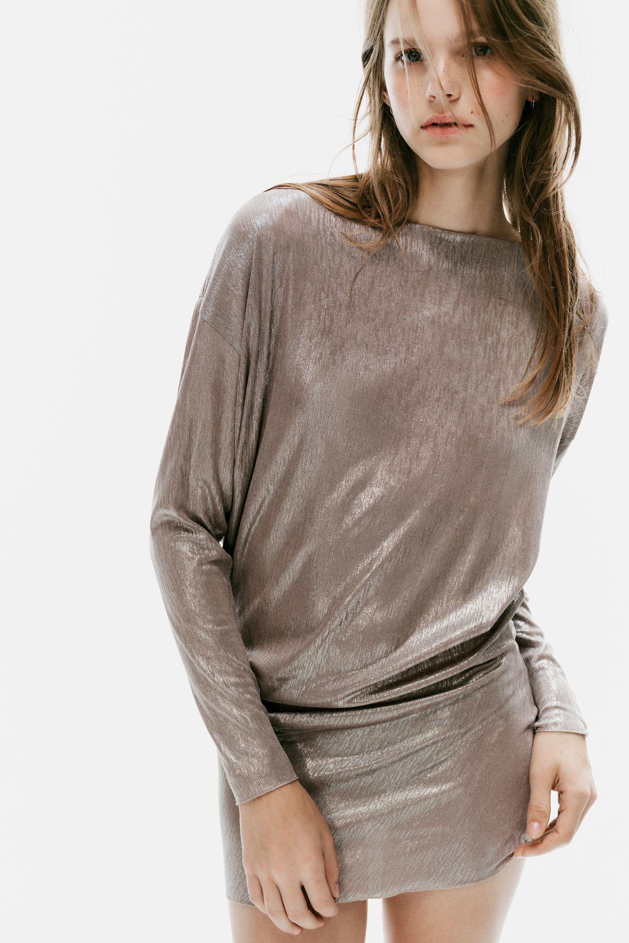 Zara METALLIC EFFECT CUT-OUT BODYSUIT — фото 2