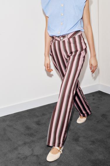 Z1975 STRAIGHT STRIPED MID-RISE JEANS - striped by Zara