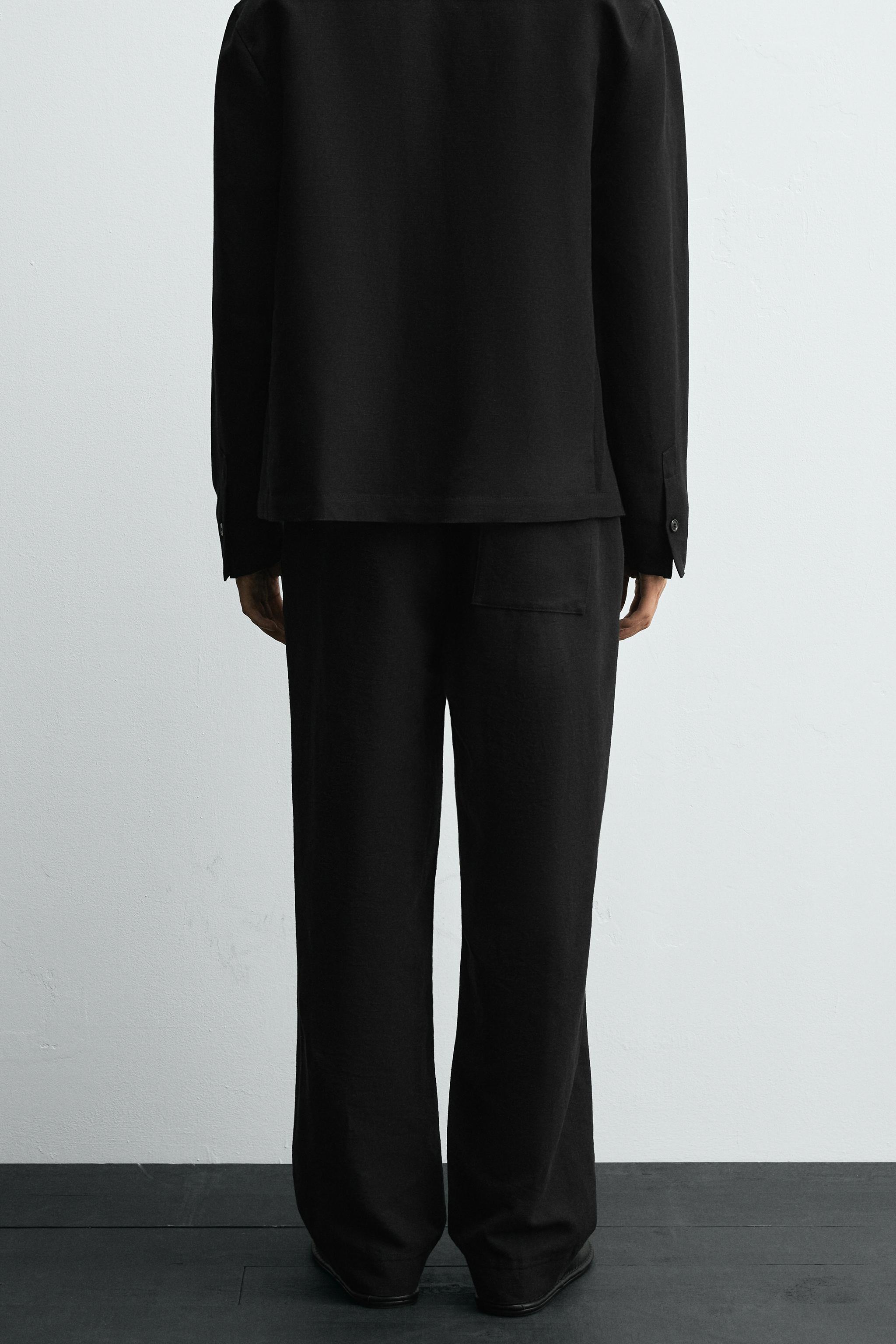 COTTON - LINEN SUIT PANTS - Black | ZARA United States