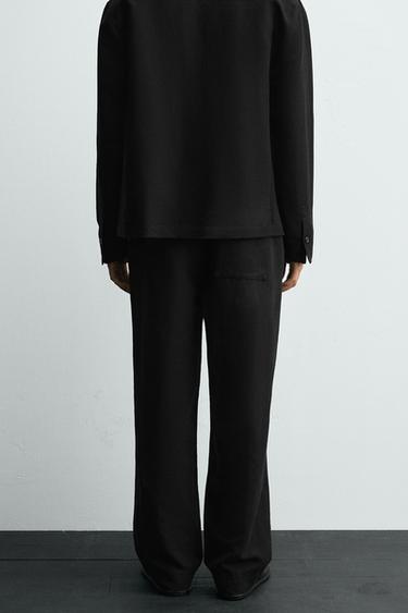COTTON/LINEN SUIT TROUSERS - Black by Zara - Image 2