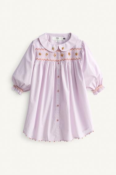 LIMITED EDITION EMBROIDERED DRESS - Light mauve by Zara