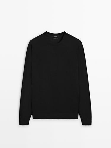 Jersey punto lana merino - Negro de Zara