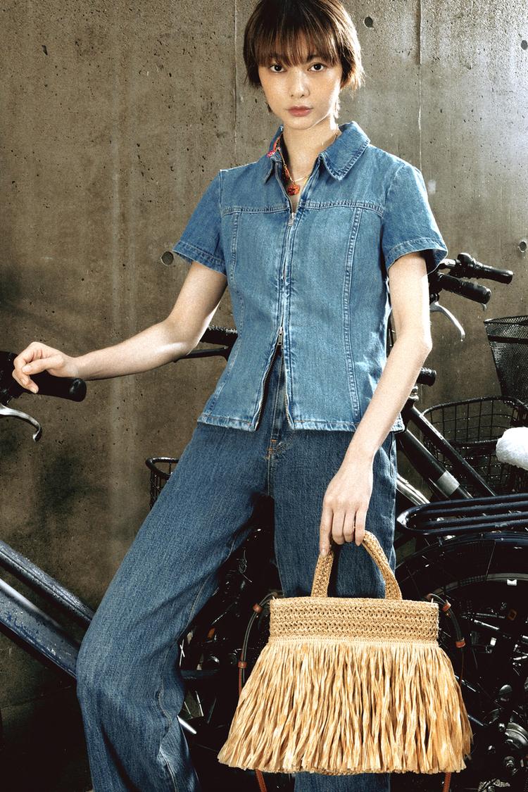 TRF DENIM ZIP SHIRT