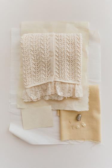 ROMANTIC KNIT CARDIGAN - Ecru by Zara