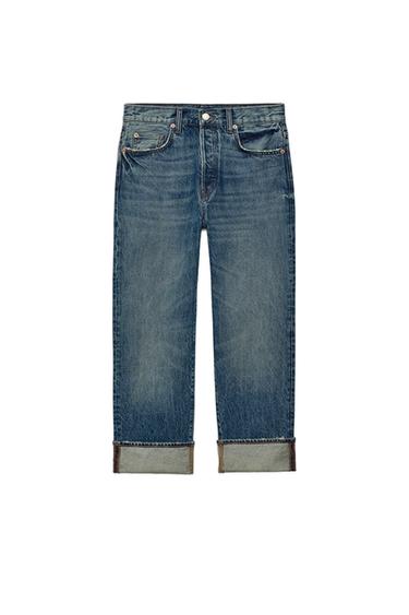 ZW COLLECTION LOW-RISE ANKLE JEANS - Blue by Zara