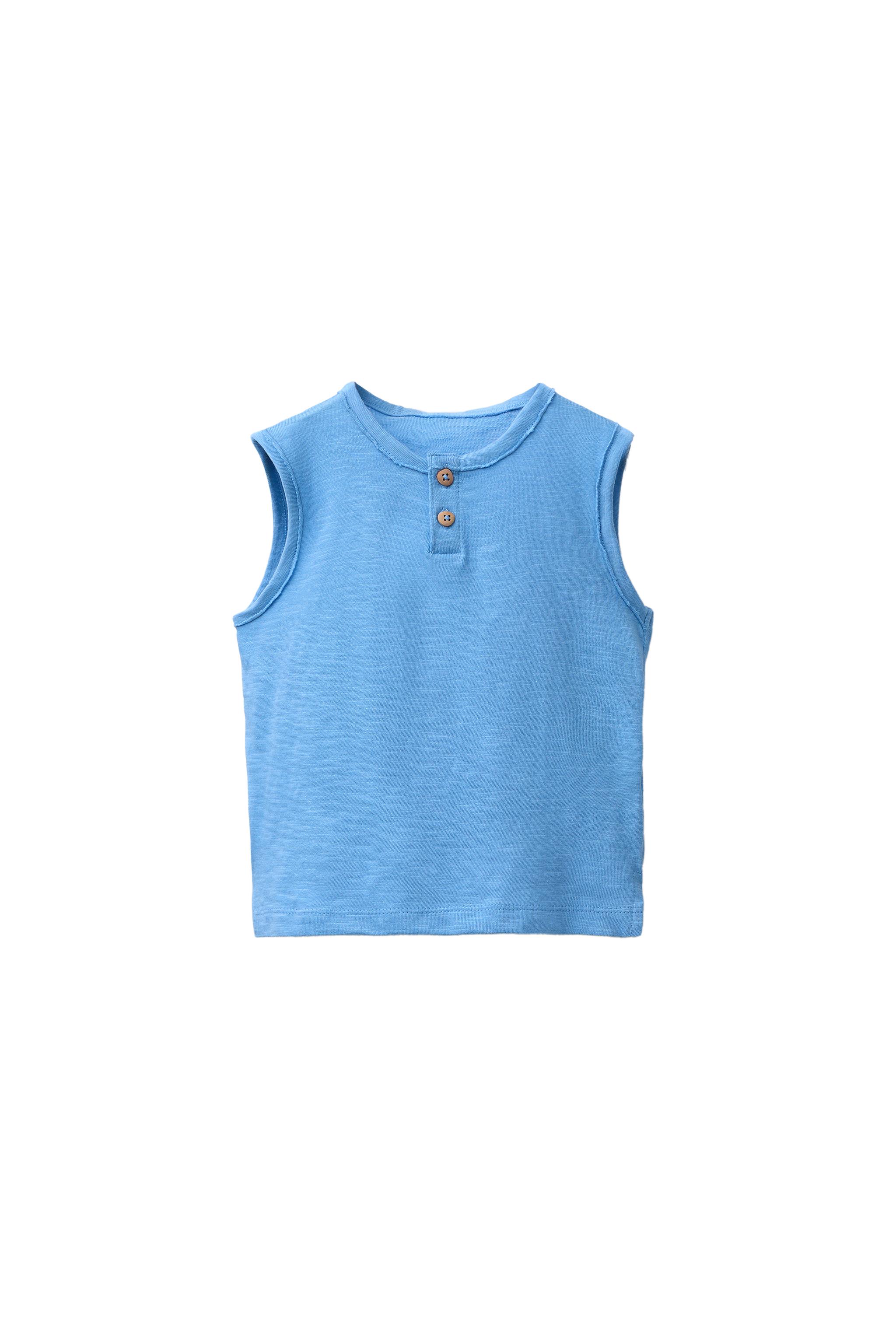 HENLEY SLEEVELESS TOP - Light blue | ZARA South Africa