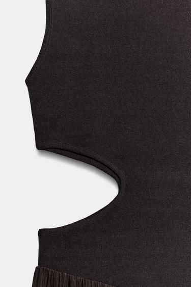 ROBE BIMATIÈRE EN MAILLE CUT OUT - Marron de Zara - Image 9