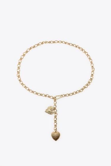 CINTURÓN CADENA CORAZÓN - Dorado de Zara