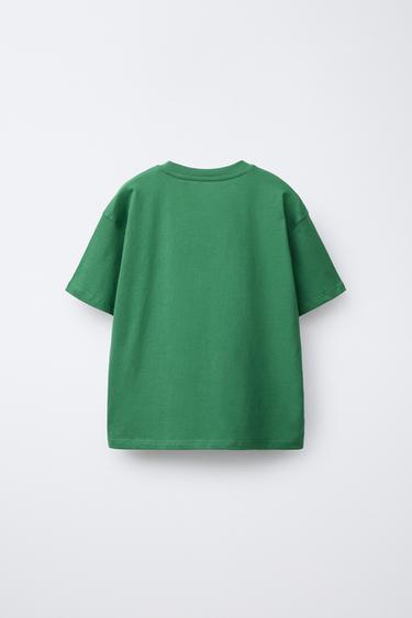 T-SHIRT IMPRIMÉ VARSITY - Vert de Zara - Image 1
