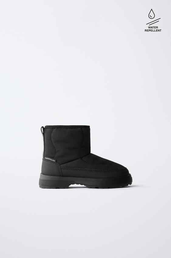 QUILTED NYLON WATER-REPELLENT BOOTS - Black by Zara - Image 0
